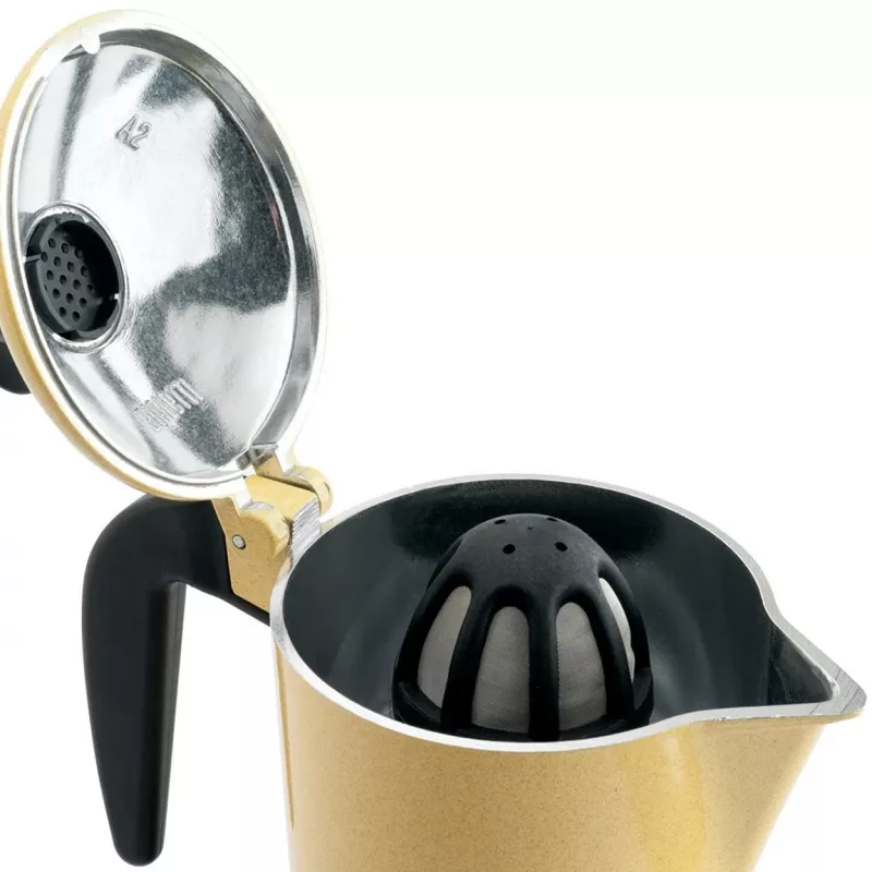 Cafeteira Moka Bialetti Orzo Express preto amarelo