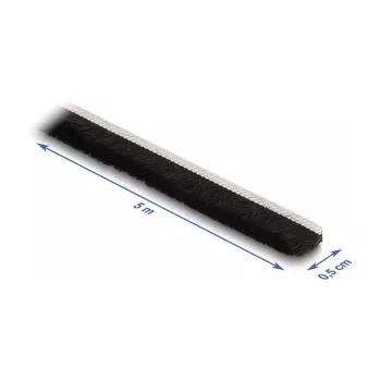 Barra de escovas DeLOCK autoadesiva 5 mm comprimento 5 m preto