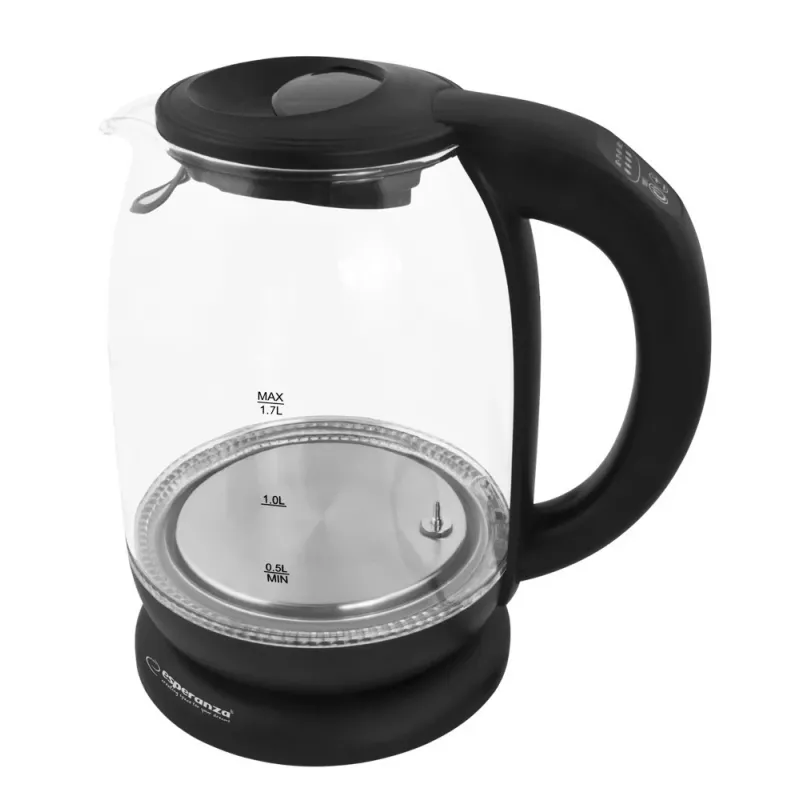 Esperanza EKK027 chaleira elétrica 1,7 L 2200 W preto, transparente