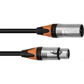 Cabo XLR PSSO 3 pinos, 3 m, preto, conector Neutrik
