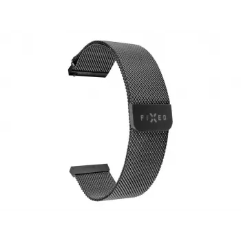 Pulseira de relógio FIXED Mesh Strap Fixed 20mm Quick Release preta — malha de aço inoxidável, 20 mm