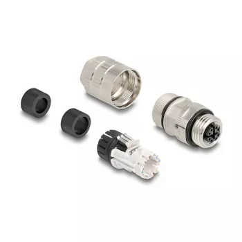 Conector de cabo DeLOCK 86056 M12 preto aço inoxidável conector fêmea