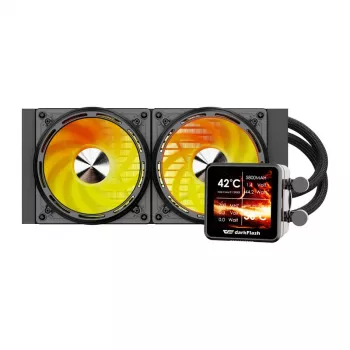 Refrigeração líquida de CPU Darkflash DE240 (preta) — radiador de 240 mm, refrigeração líquida AIO