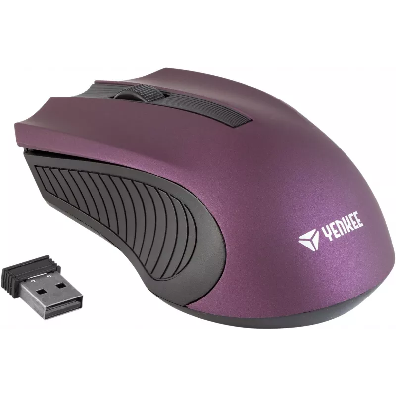 Rato ótico simétrico sem fios 2,4 GHz, 3 botões, Violeta