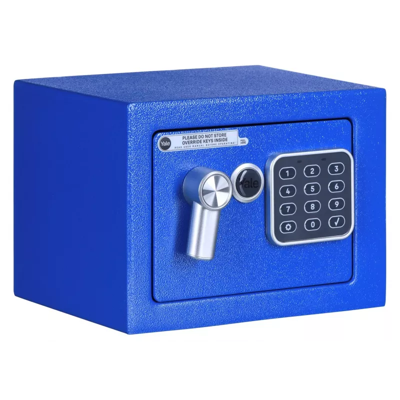 Cofre autónomo Yale YSV/170/DB2/B aço azul, fechadura de combinação, 3,8 L, montagem no chão/parede