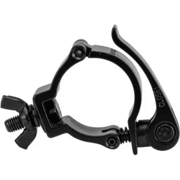 Abraçadeira EUROLITE Clamp TPC-10QCB preta para treliças e luzes, gancho de segurança em metal