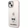 Karl Lagerfeld KLHCP14MCTRI iPhone 14 Plus / 15 Plus 6.7 capa rígida rosa / rosa transparente Choupette Body