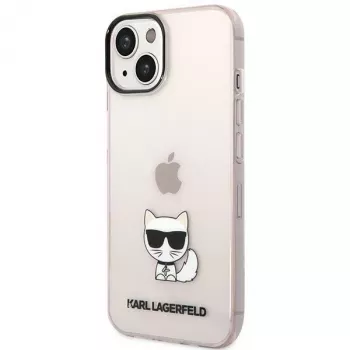 Karl Lagerfeld KLHCP14MCTRI iPhone 14 Plus / 15 Plus 6.7 capa rígida rosa / rosa transparente Choupette Body
