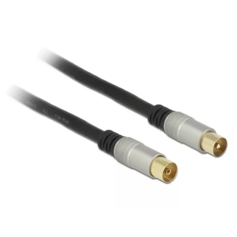 Cabo coaxial RG-6/U DeLOCK 88946 2 m IEC Preto