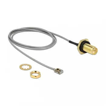 Cabo coaxial DeLOCK 89927 0,5 m RP-SMA MHF I LK preto cinzento