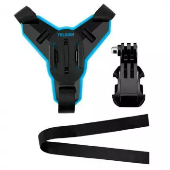 Suporte de queixo para capacete de mota Telesin GP-HBM-MT7 J-Hook para câmaras de ação