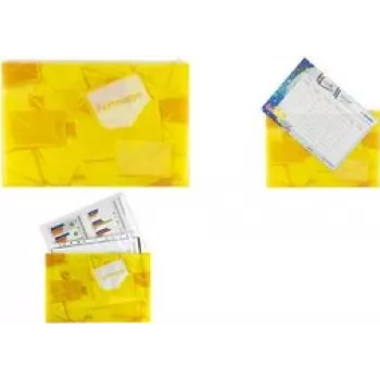 Pasta de documentos Herma Postmappe Zipper A4 PP amarelo formato XL para documentos A4