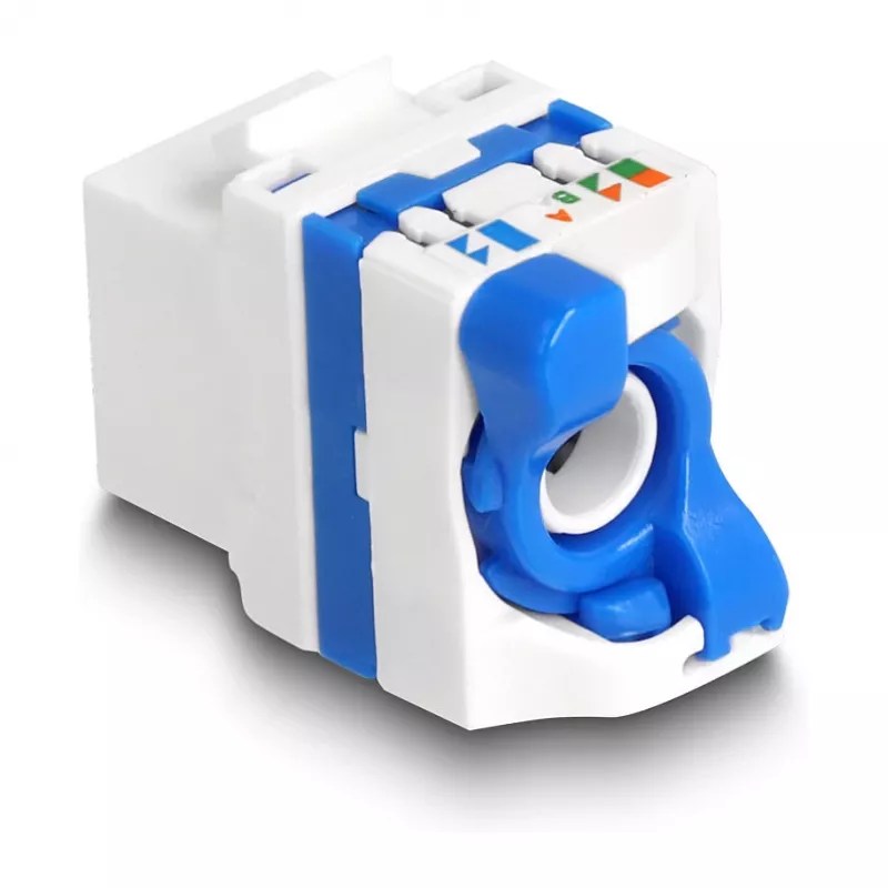 Módulo Keystone DeLOCK 88130 plano RJ-45 azul branco 22,5 mm