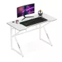 Mesa gaming huzaro Hero 1.6 branca — tampo reto MDF/carbono 1200×600 mm, estrutura metálica, 750 mm de altura