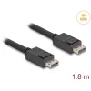 Cabo DisplayPort Delock - DisplayPort (macho) com bloqueio para DisplayPort (macho) com bloqueio - DisplayPort 2.1 - 1,8 m - Suporta 16K 60 Hz (15.360 x 8640), até 80 Gbps de transferência de dados