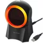 Qoltec 50857 leitor de códigos de barras de secretária com fio, 1D/2D, QR, USB, cabo de 1,75 m