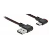 Cabo USB DeLOCK EASY-USB 2.0 ficha Type-A para ficha Type-C angular 0,2 m preto