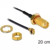 Cabo coaxial DeLOCK 88747 0,2 m preto