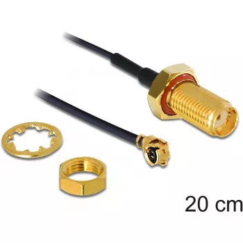 Cabo coaxial DeLOCK 88747 0,2 m preto