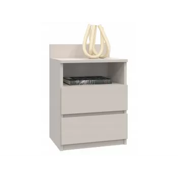 Mesa de cabeceira Top e shop Malwa com 2 gavetas, 40×32×59 cm, acabamento caxemira