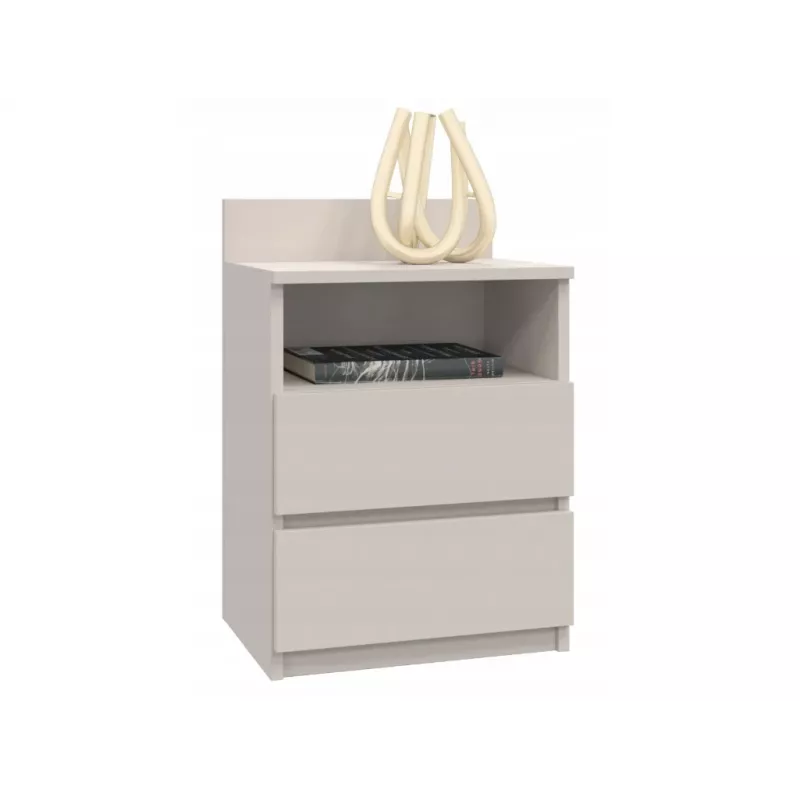 Mesa de cabeceira Top e shop Malwa com 2 gavetas, 40×32×59 cm, acabamento caxemira