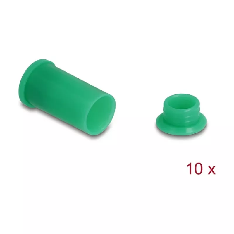 DeLOCK 60673 cobertura antipoeira DL4, silicone, de 2 peças, verde, 10 unidades