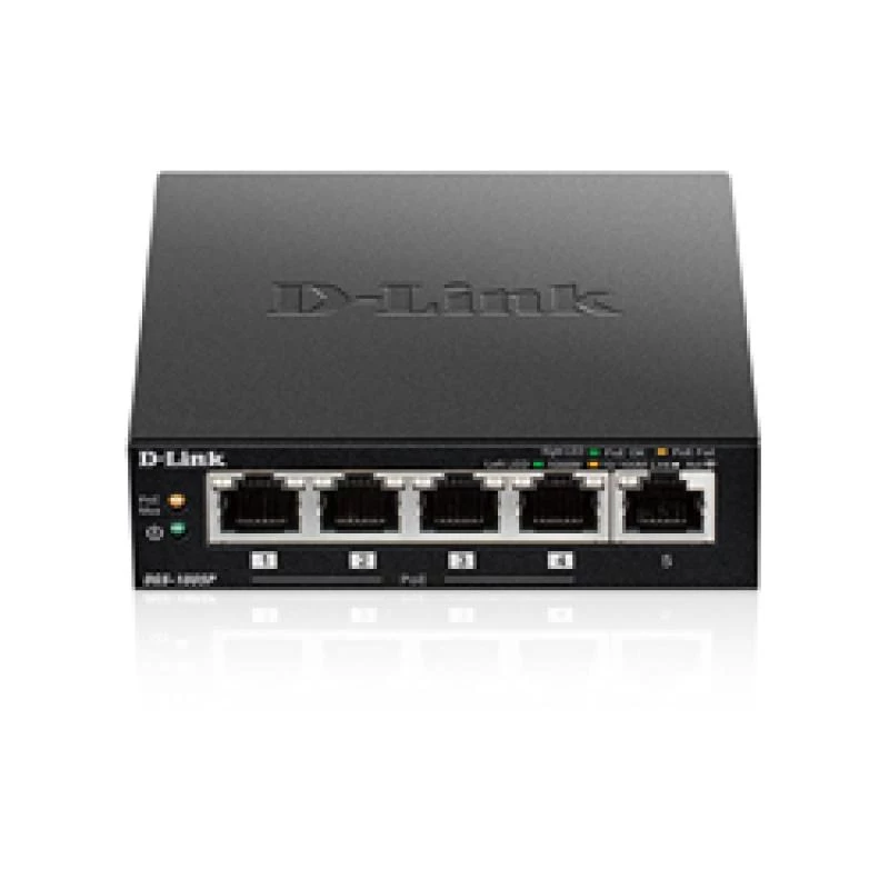 Switch de rede D-Link DGS-1005P/E não gerido Gigabit Ethernet (10/100/1000) Power over Ethernet (PoE) preto