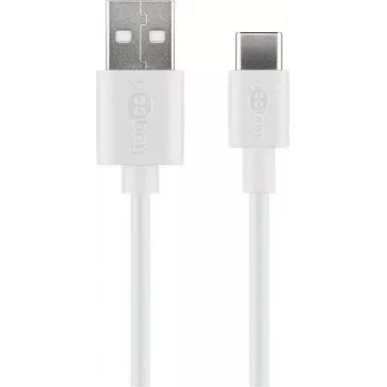 Wentronic 45563 1 m USB A USB C ficha ficha branco cabo USB (45563)