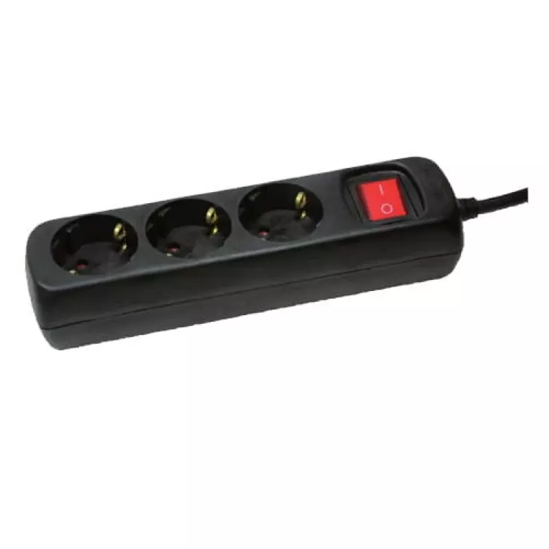 Extensão elétrica LogiLink LPS206B 1,4 m 3 tomadas AC preta