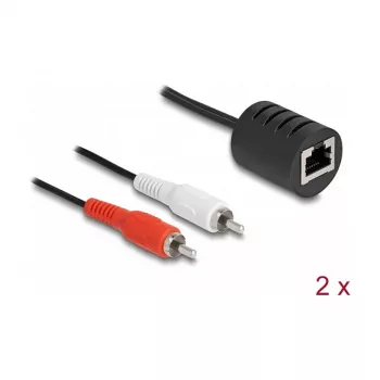 Cabo de áudio DeLOCK 87857 2 x RCA RJ-45 preto vermelho branco
