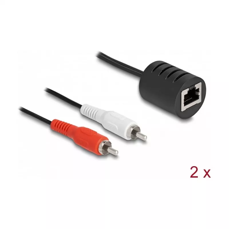 Cabo de áudio DeLOCK 87857 2 x RCA RJ-45 preto vermelho branco