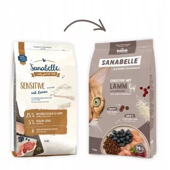 Bosch Sanabelle Life Sensitive ração seca para gatos com borrego e mirtilos, 8 kg