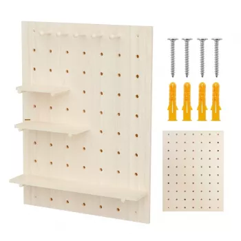 Organizador de cabos MACLEAN MC-131 WD placa de madeira para montagem em mesa e parede, carga máx. 20 kg