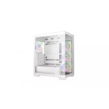 Caixa para PC DeepCool CG580 4F V2 Midi Tower branca — ATX, vidro temperado, 3 ventoinhas laterais de 120 mm, suporte para radiador lateral de 360 mm