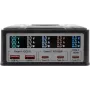 Carregador multiportas Exsys EX-1107 260W, preto, Power Delivery multiportas para vários dispositivos