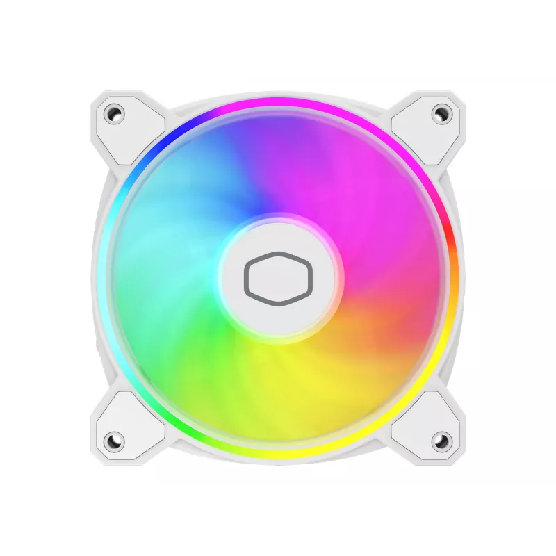 Cooler Master MasterFan MF120 Halo2 White Edition MFL-B2DW-21NP2-R2 ventoinha de caixa ARGB de 120 mm, 27 dB, 51,88 CFM, branca