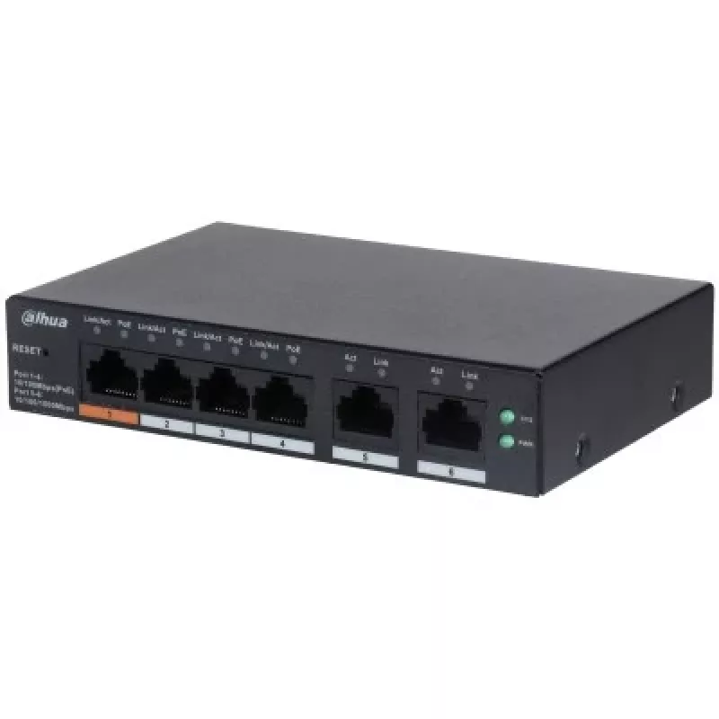 Dahua Technology DH-CS4006-4ET-60 switch de rede gerido L2 Gigabit Ethernet (10/100/1000) Power over Ethernet (PoE) preto