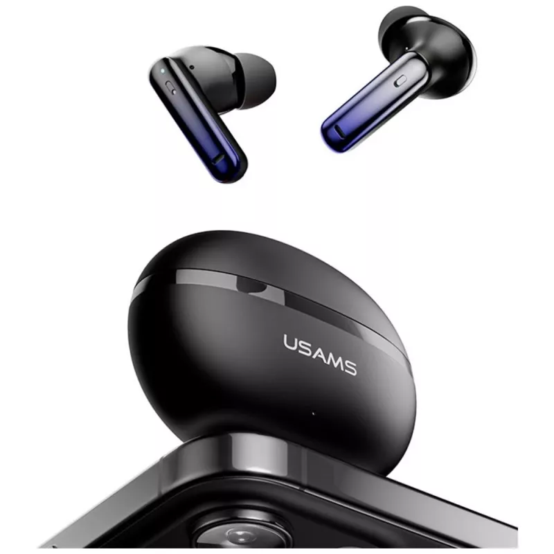 Auscultadores Bluetooth Usams TWS E02 ANC+ENC preto
