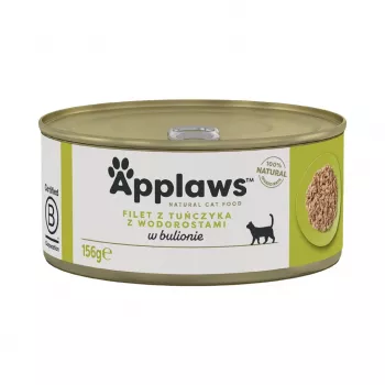 APPLAWS Filete de atum com algas em caldo – Alimento húmido para gatos – 156 g