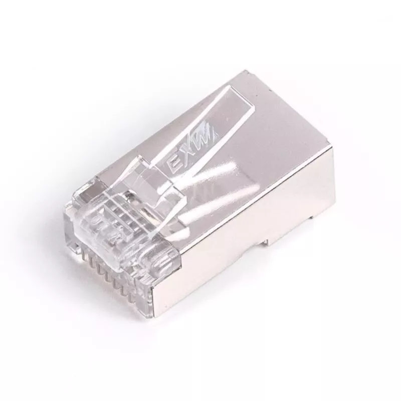 Ficha RJ45 blindada cat.6 universal rígido/flexível 8P8C 100 unid.