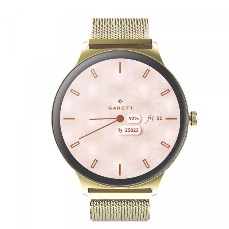 Smartwatch Garett Verona 2 dourado Mesh com Bluetooth e medidor de frequência cardíaca