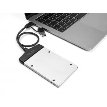Conversor USB para SATA DeLOCK 6 Gb/s USB Type-C Type-A 0,3m