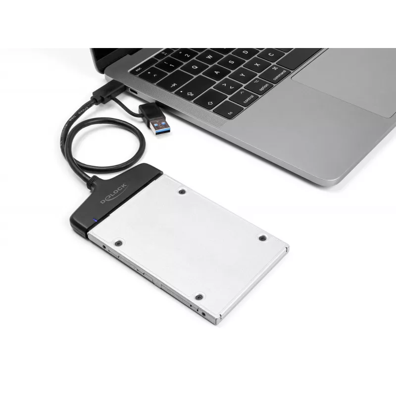 Conversor USB para SATA DeLOCK 6 Gb/s USB Type-C Type-A 0,3m