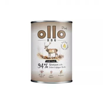 Ollo Plus Colagénio Veado 400g Lata de comida para cães