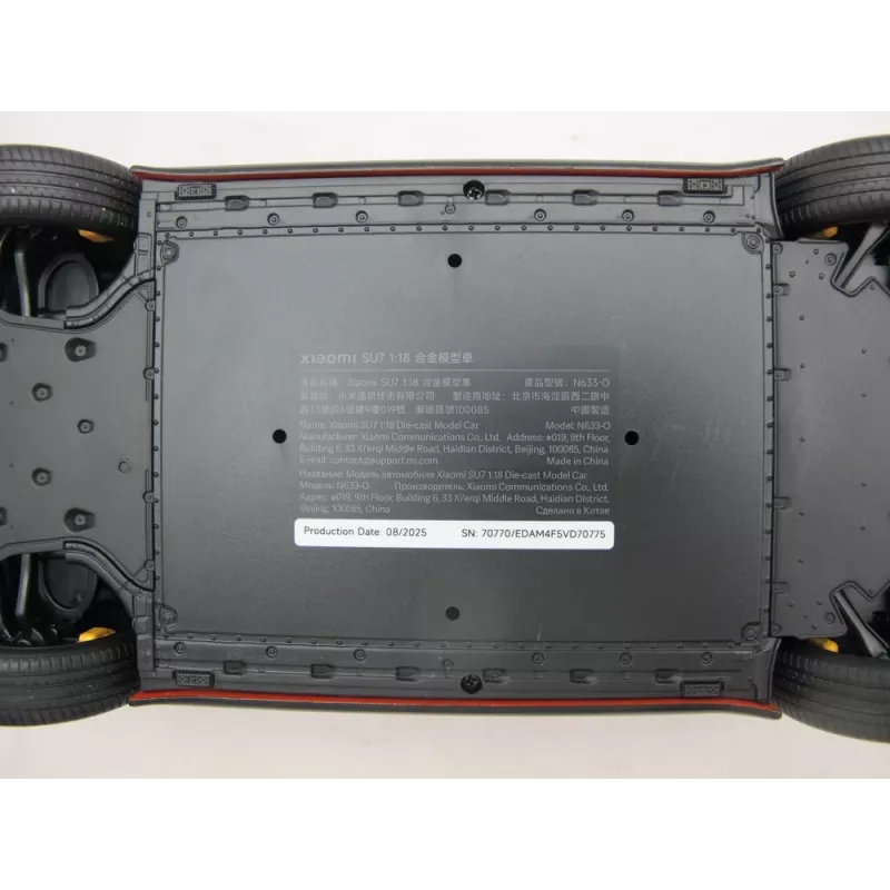 Modelo de carro em ferro fundido Xiaomi SU7 escala 1:18, pré-montado, B278×T108×H81,5 mm