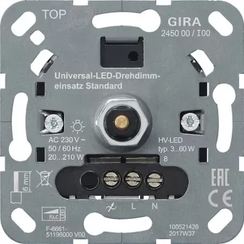gira S3000 UniLED dimmer rotativo standard 245000 — dimmer LED rotativo, modelo 245000