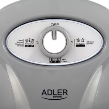 Massajador de pernas Adler AD 2167 com massagem por rolos e vibração, calor, intensidade ajustável, 80 W, cinzento branco
