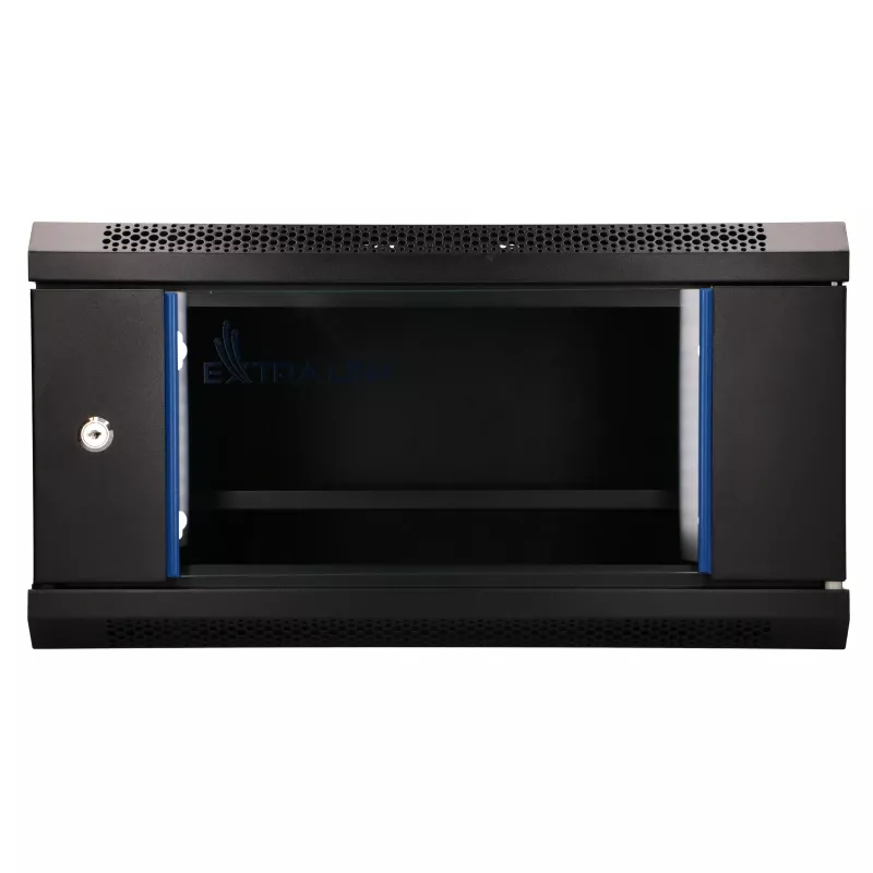 EXTRALINK LITE 4U 530X400 Armário de rack de parede preto com prateleira