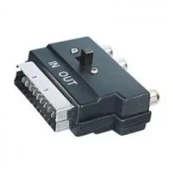 Adaptador SCART ShiverPeaks 94035 com 3× RCA (cinch) e conector MiniDIN de 4 pinos