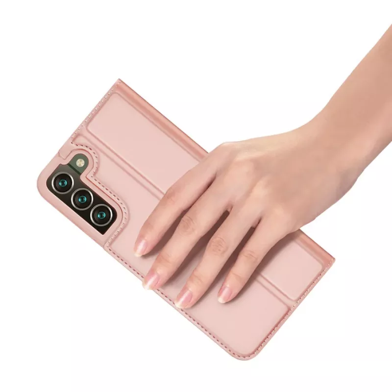 Dux Ducis Skin Pro capa com suporte e tampa dobrável Samsung Galaxy S22+ (S22 Plus) rosa